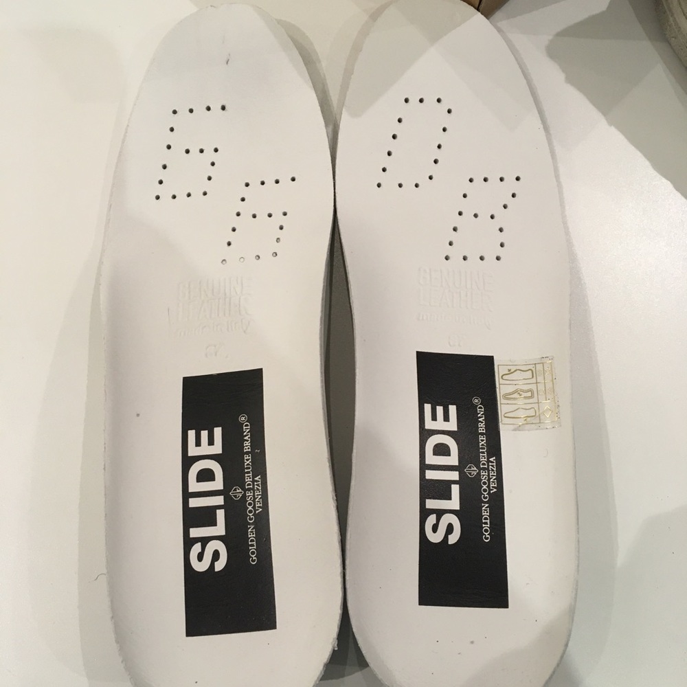 Golden Goose Slide Sneaker Black White Shimmer NIB - Picture 10 of 13